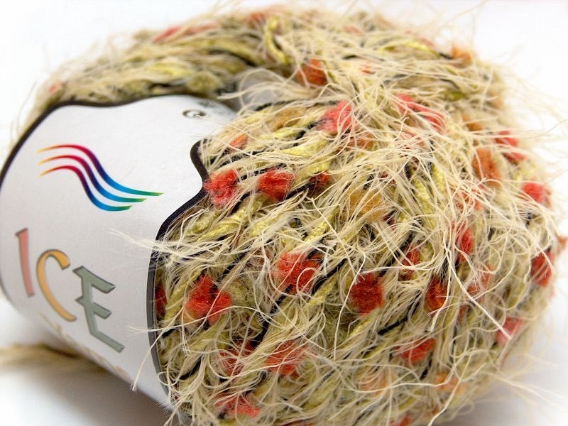 [fnt2-2948] Eyelash Pompom (Green, Green, Salmon, Red)