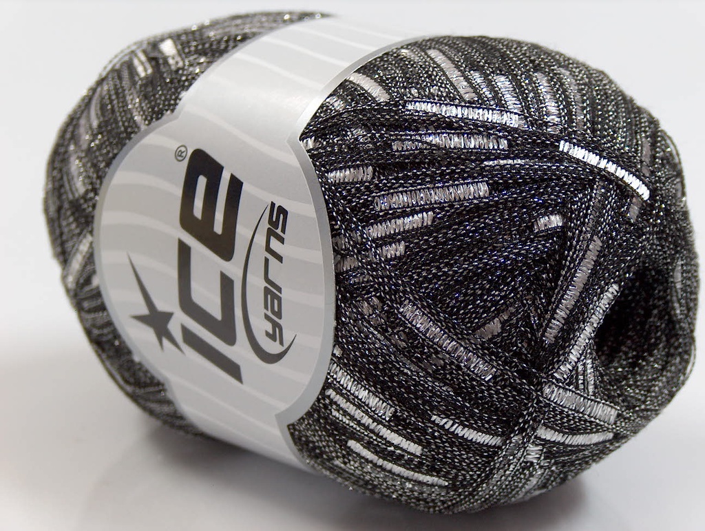 [fnt2-15033] Long Ladder Lurex (Silver, Black)