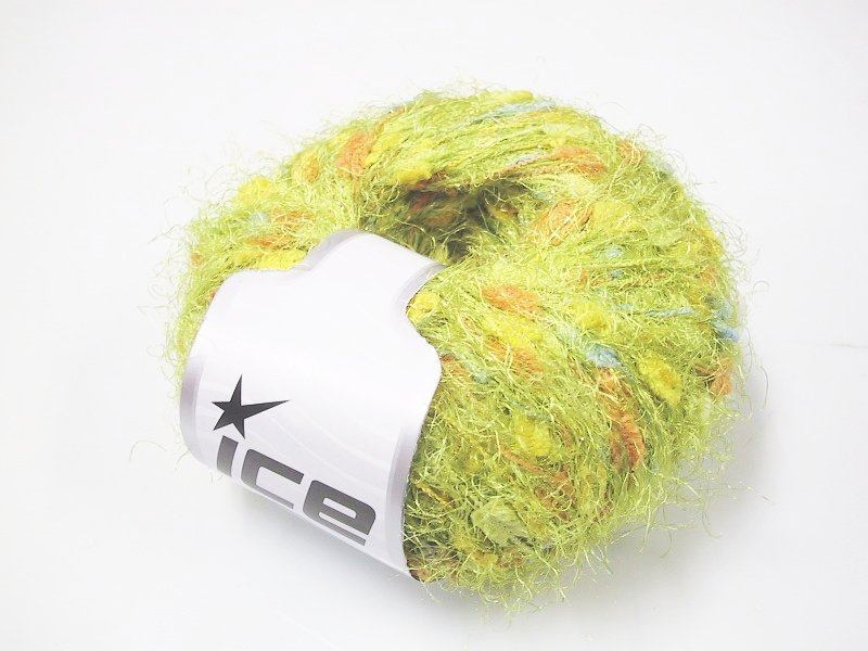 [fnt2-4731] Techno Crochet Lurex (Green, Orange, Turquoise)