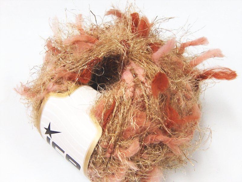 [fnt2-4953] Techno Trawl Lurex (Light Brown, Salmon)