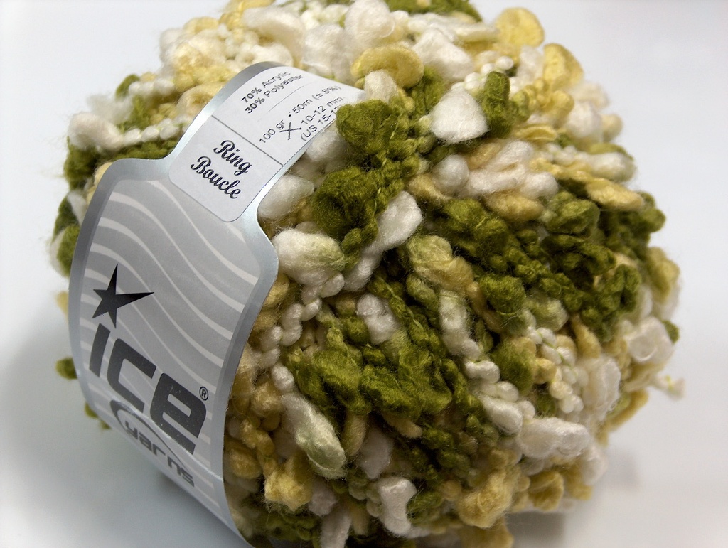 [fnt2-10352] Ring Boucle (Green Shades)