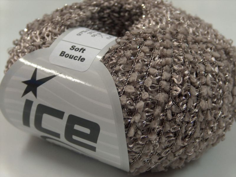 [fnt2-7117] Soft Boucle Lurex (Dark Beige)