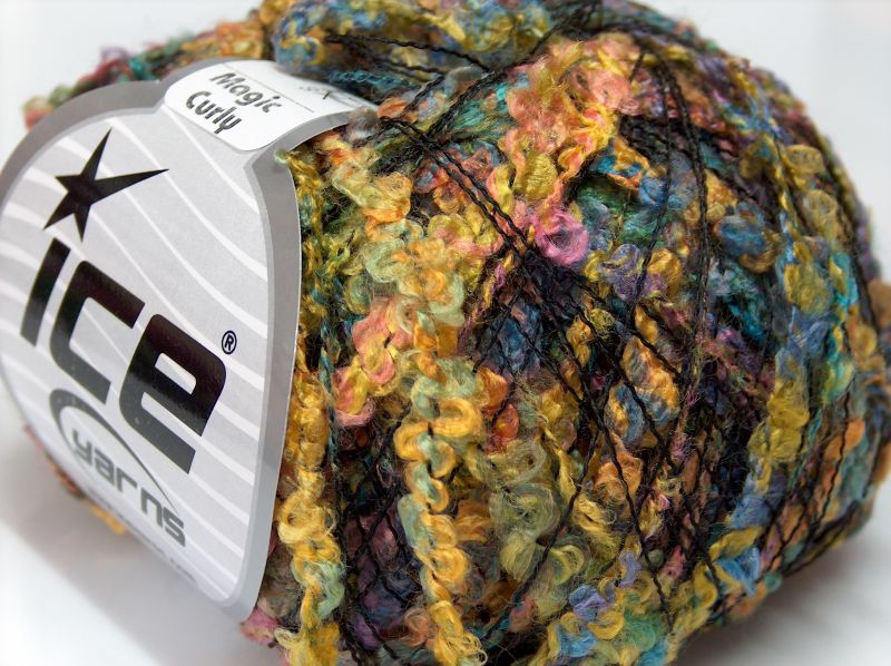 [fnt2-9204] Magic Curly (Black, Rainbow)