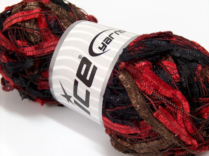 [fnt2-9294] Long Butterfly Lurex (Red, Black, Brown)