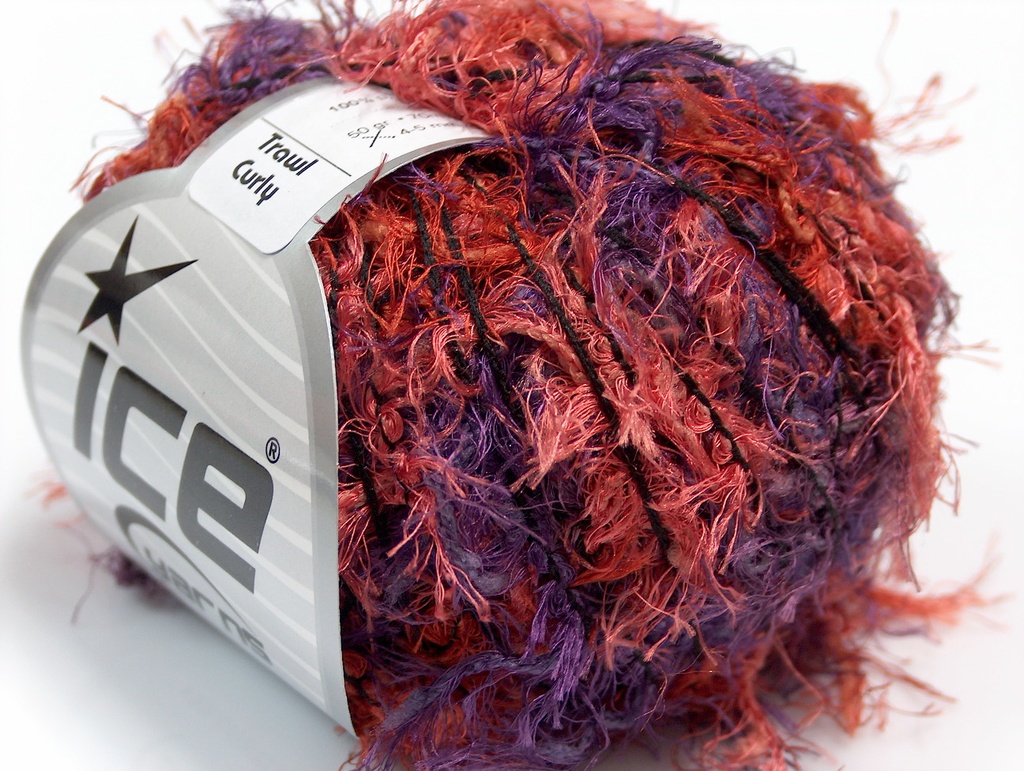 [fnt2-10480] Trawl Curly (Purple, Orange, Salmon)
