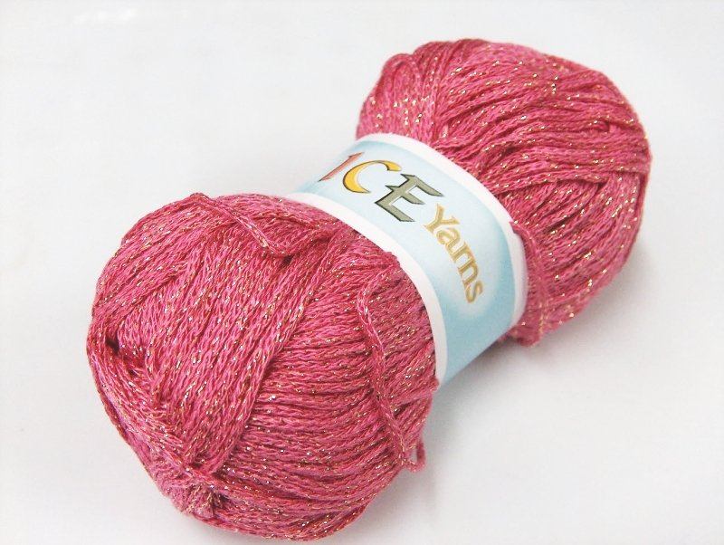 [fnt2-4920] Viscose Chain Lurex (Rose Pink, Gold)