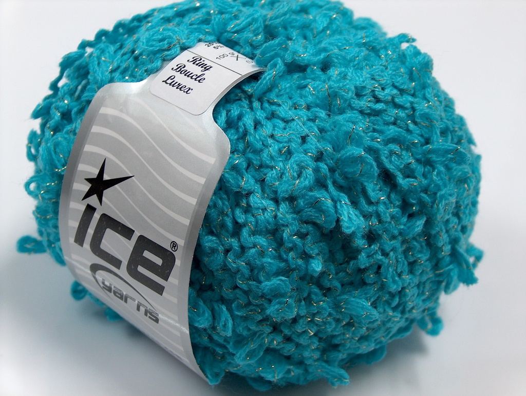 [fnt2-10357] Ring Boucle Lurex (Blue)