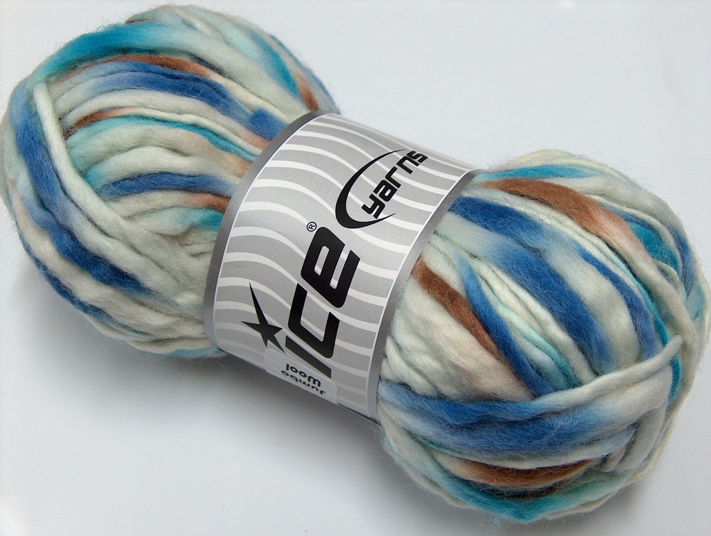 [fnt2-11679] Jumbo Wool (Blue, Turquoise, Brown, White)
