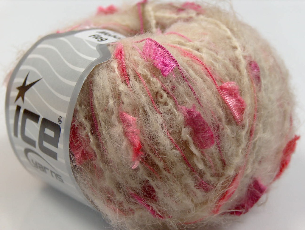 [fnt2-13863] Mohair Flag (Cream, Pink Shades)