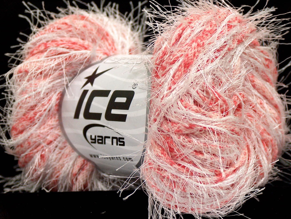 [fnt2-17713] Cotton Melange Eyelash (Salmon, White)