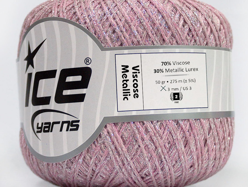 [fnt2-43759] Viscose Metallic (Pink, Silver)