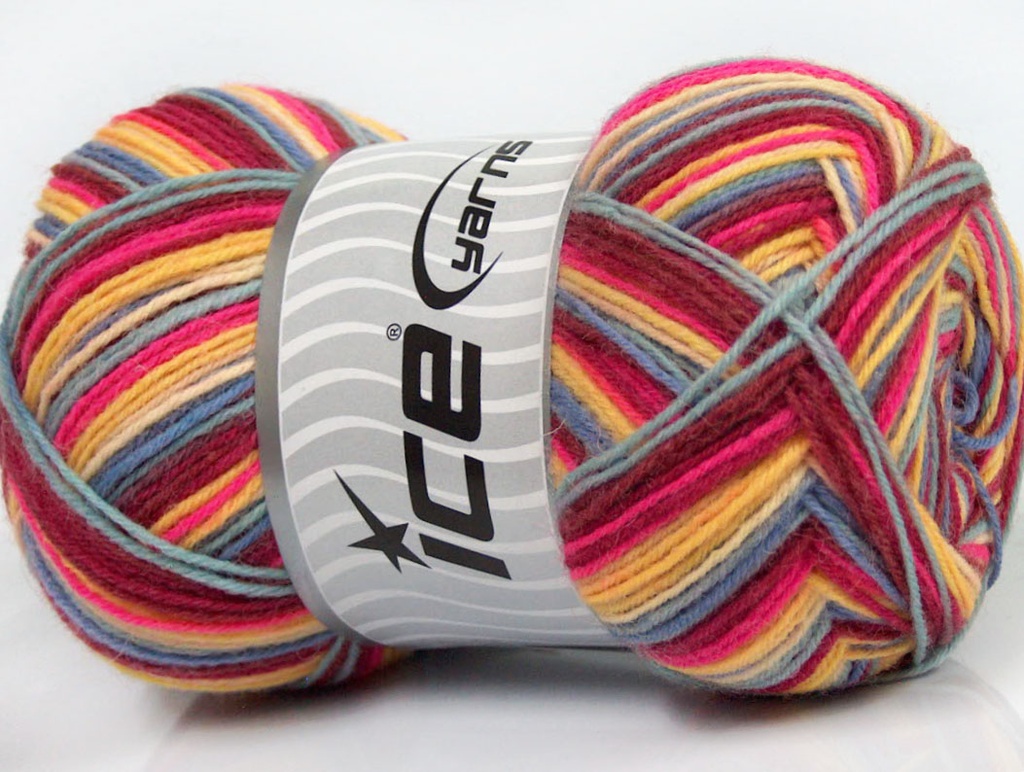 [fnt2-45746] Magic Sock (Burgundy, Fuchsia, Yellow, Blue)