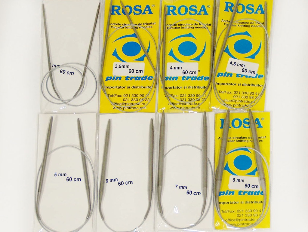 8 Sizes Set 60 cm Steel Circular Knitting Needles