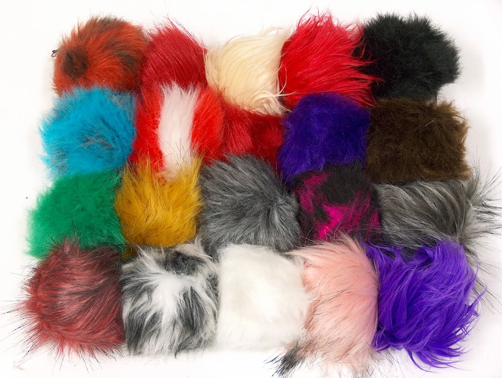 20 Faux Fur PomPoms